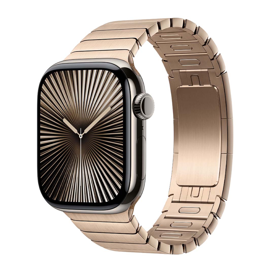 Apple Watch Series 10 Titanium Case Link Bracelet-Gold-1