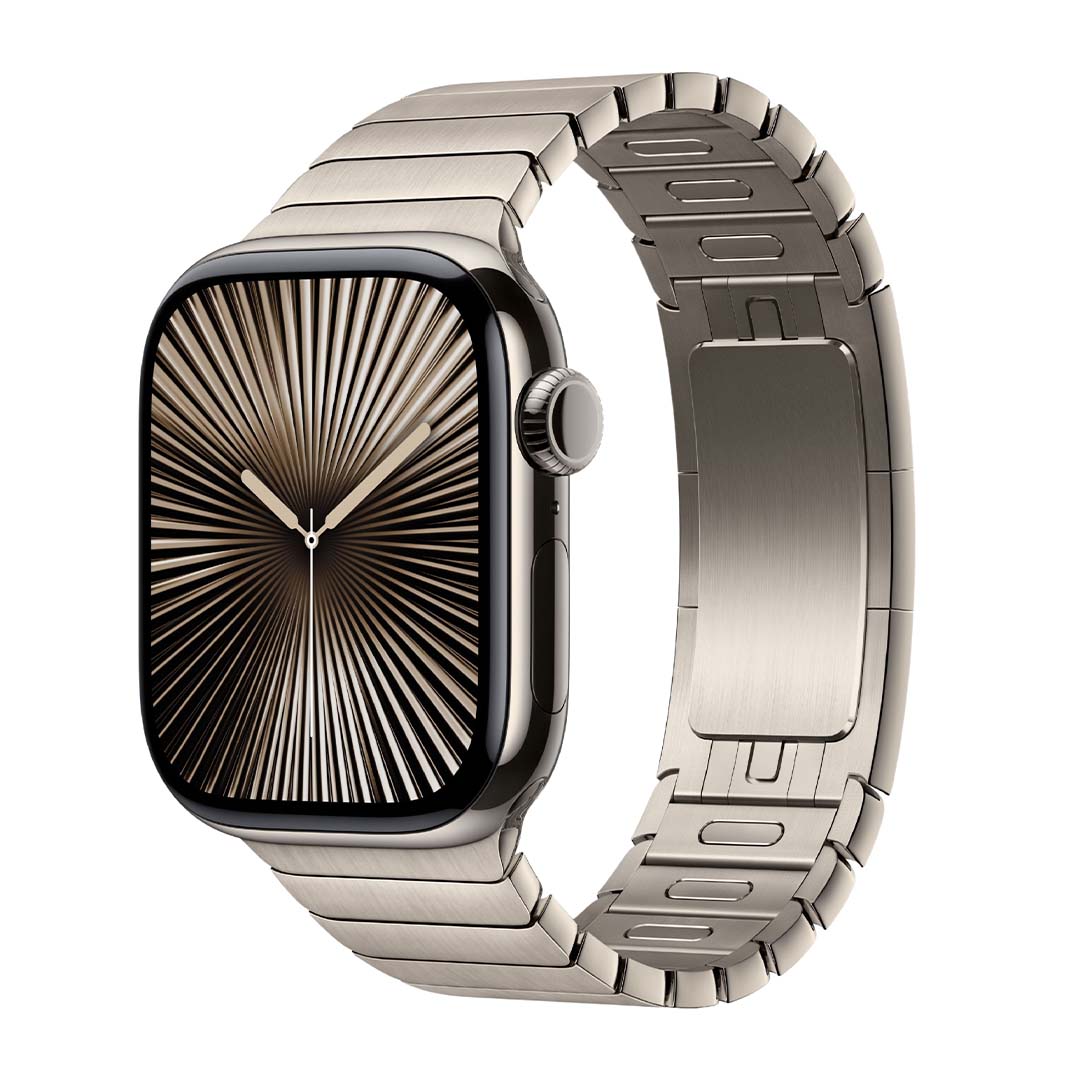 Apple Watch Series 10 Titanium Case Link Bracelet-Natural-1