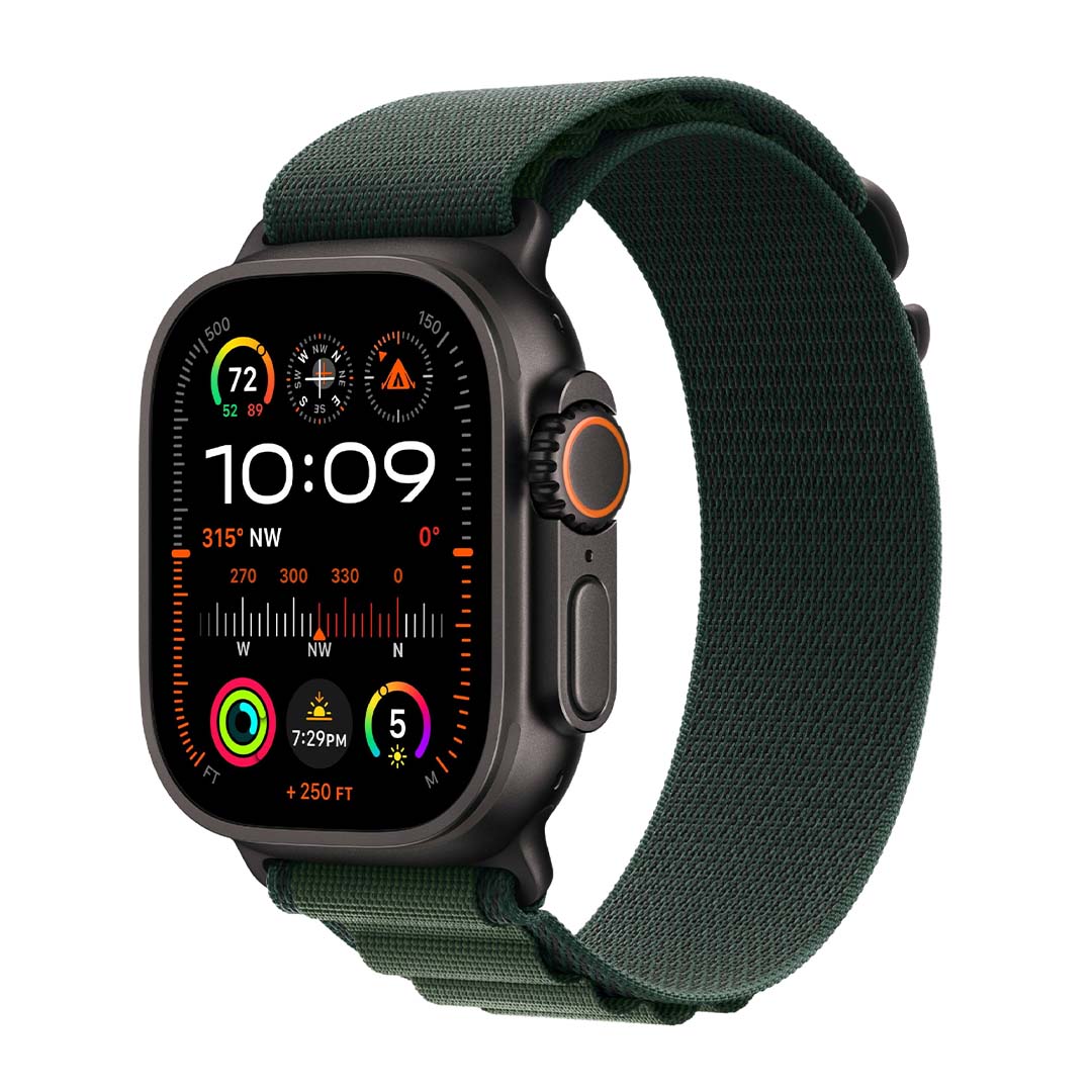 Apple Watch Ultra 2 Black Titanium Case Alpine Loop-Dark Green-1