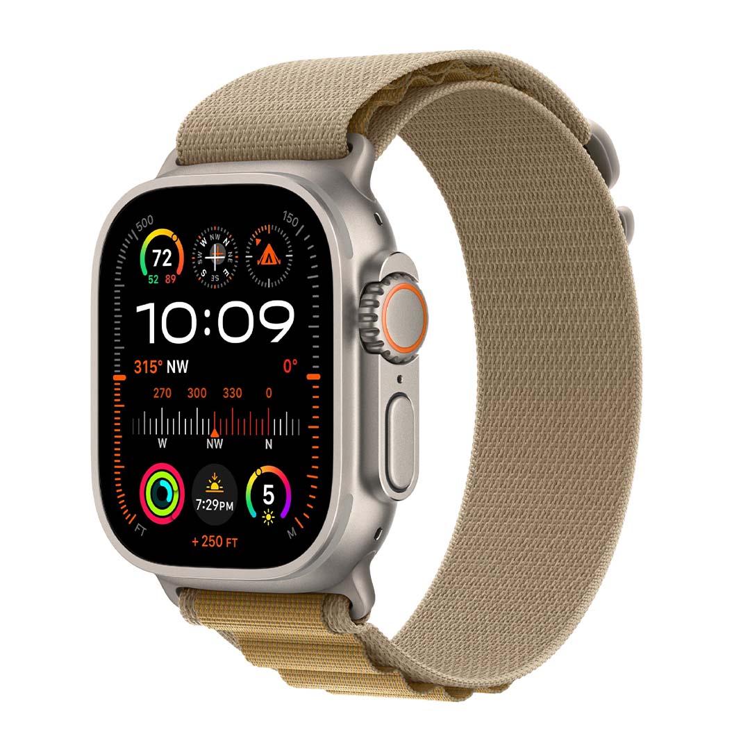 Apple Watch Ultra 2 Natural Titanium Case Alpine Loop-Tan-1