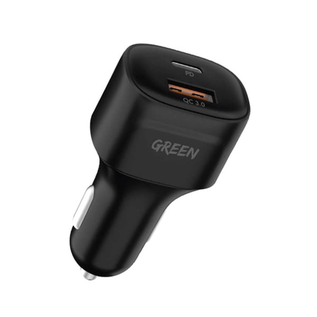 Green Lion Compact Car Charger Dual Port 20W USB Charger-1